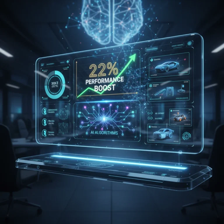 AI-powered digital advertising dashboard showing performance metrics and targeting capabilities.