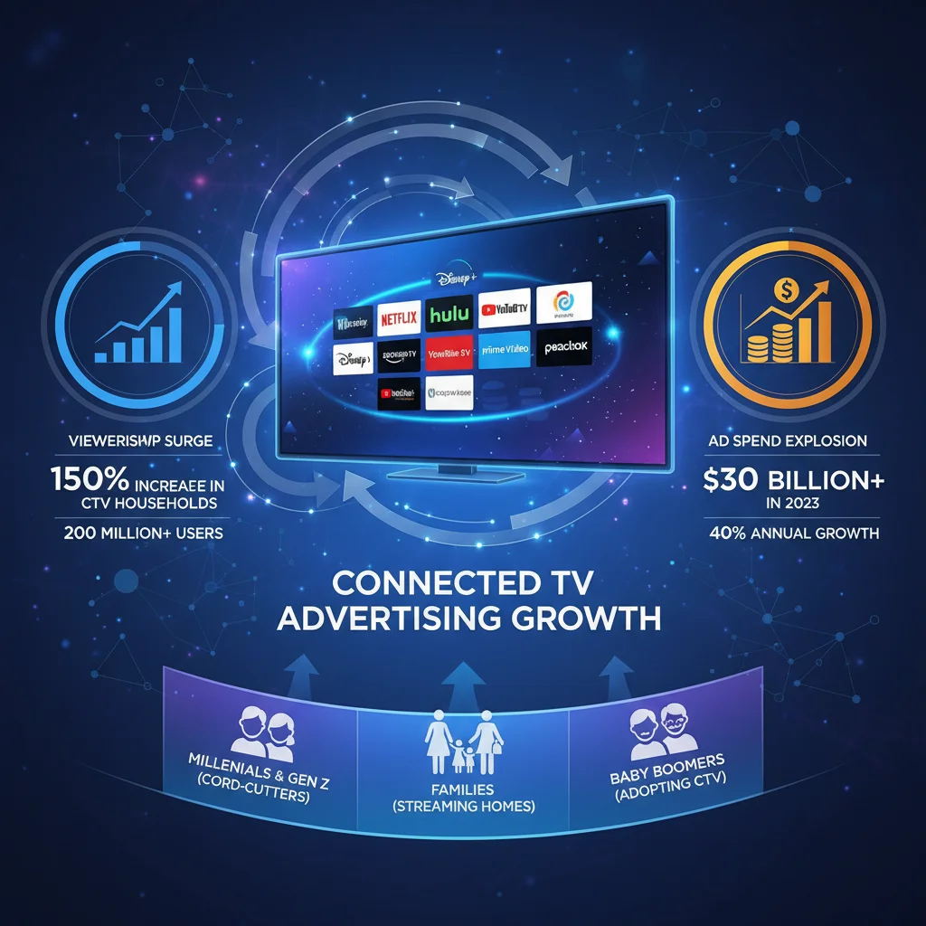 Growth of Connected TV advertising with diverse audience engagement