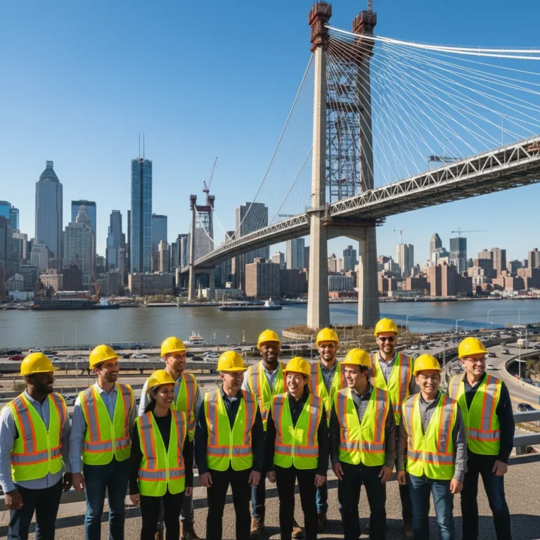 Construction workers on a bridge project, symbolizing the impact of the US Infrastructure Bill