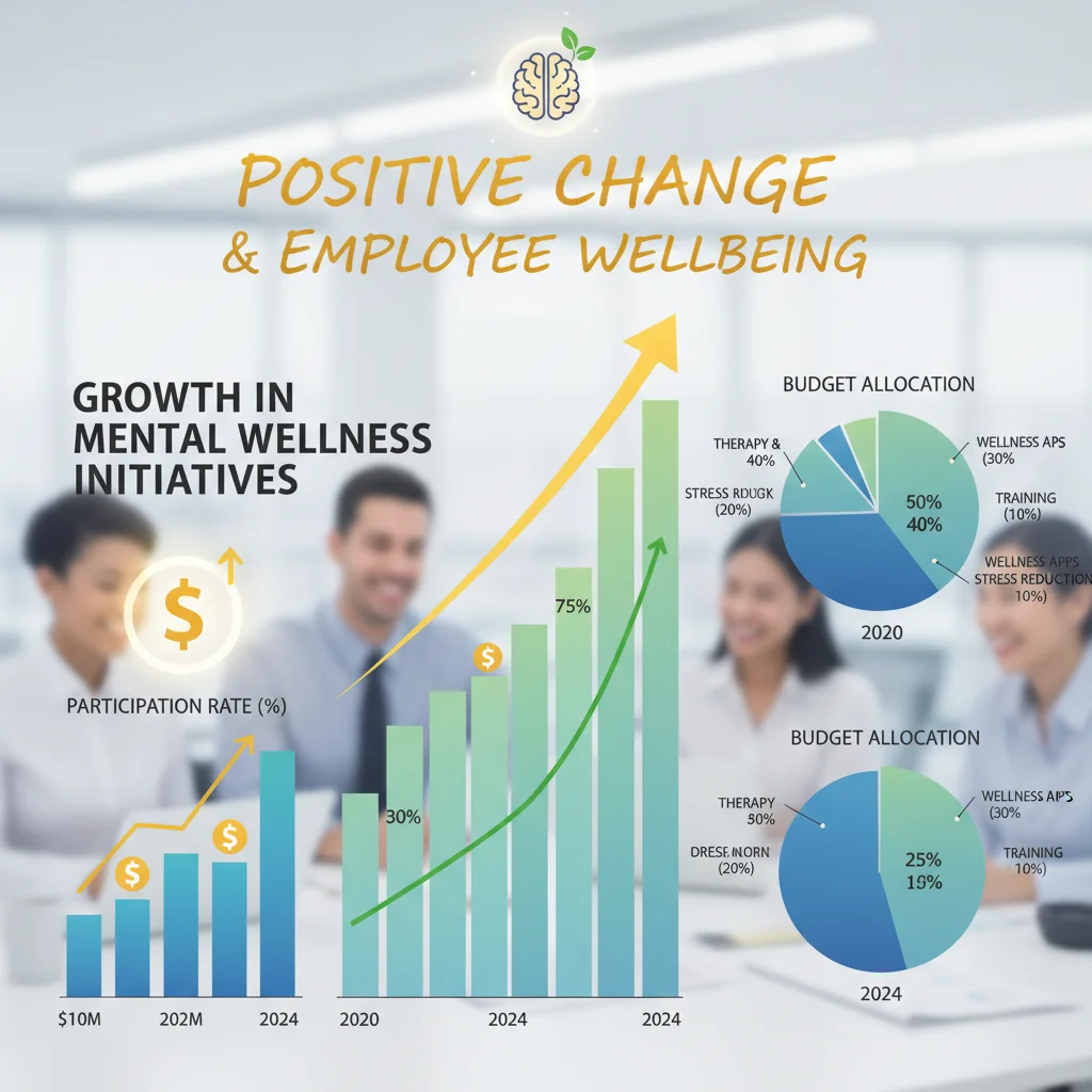 Data visualization of increasing corporate investment in mental health initiatives