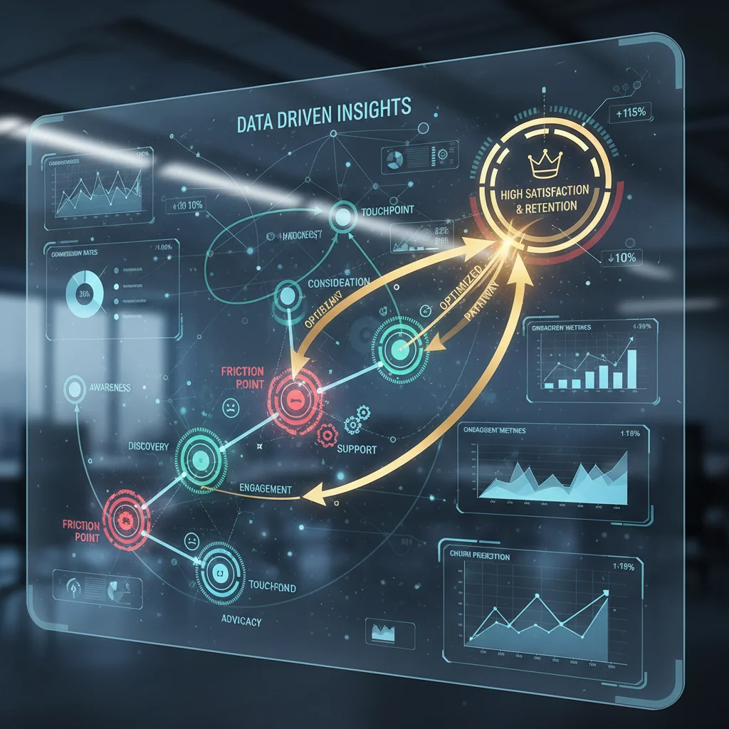 Customer journey map illustrating optimized touchpoints for improved retention
