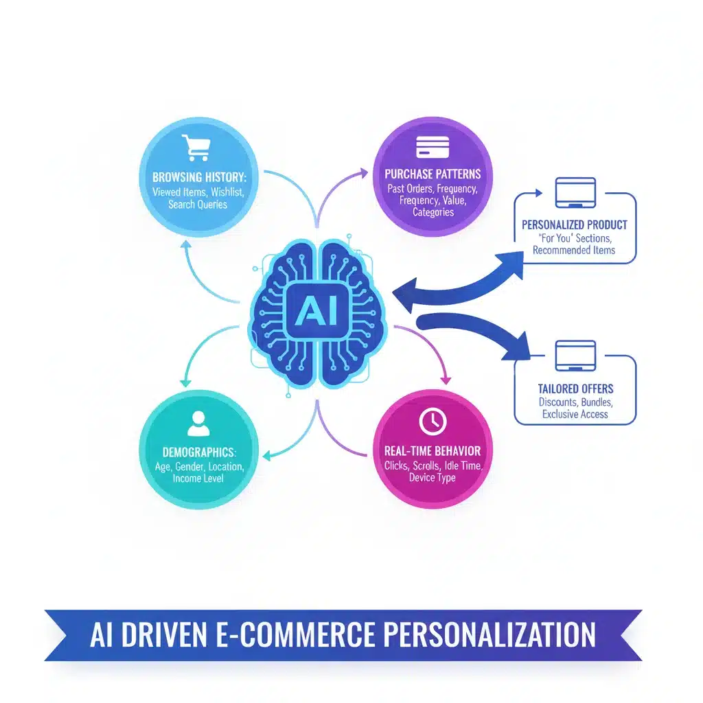Data points and AI processing for personalized e-commerce experiences