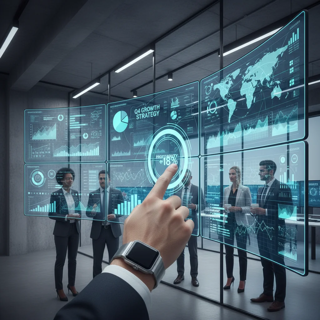 Data analytics dashboard showing strategic planning and foresight, emphasizing data-driven decisions
