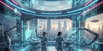 Healthcare Innovation US: 7 Techs for 15% Growth by 2027 Futuristic healthcare technology transforming patient care in the United States, illustrating digital integration and medical advancements.