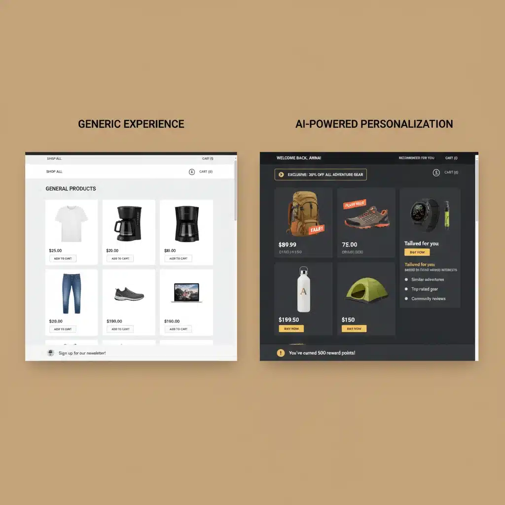 Comparison of generic vs. AI personalized e-commerce shopping experiences