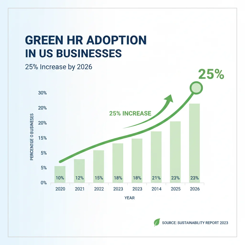Graph illustrating the projected 25% green HR adoption rate in US businesses by 2026.