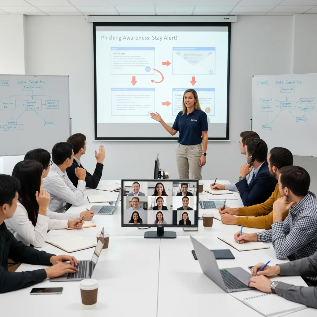 Interactive cybersecurity awareness training for hybrid employees