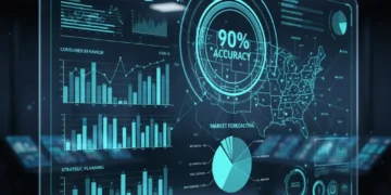 Predictive analytics dashboard showing US consumer behavior forecast