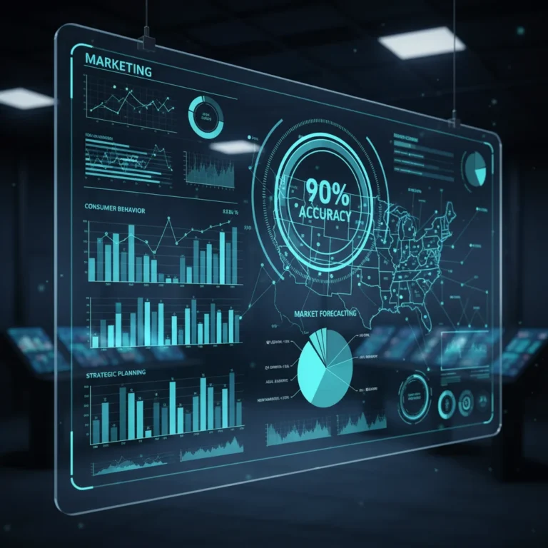 Predictive analytics dashboard showing US consumer behavior forecast