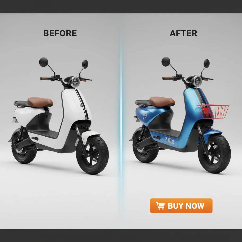 Interactive product configurator showing customized product options and purchase intent.