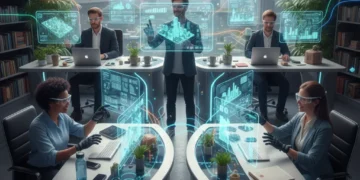 Diverse remote team collaborating virtually on a project, showcasing digital tools and future of work.