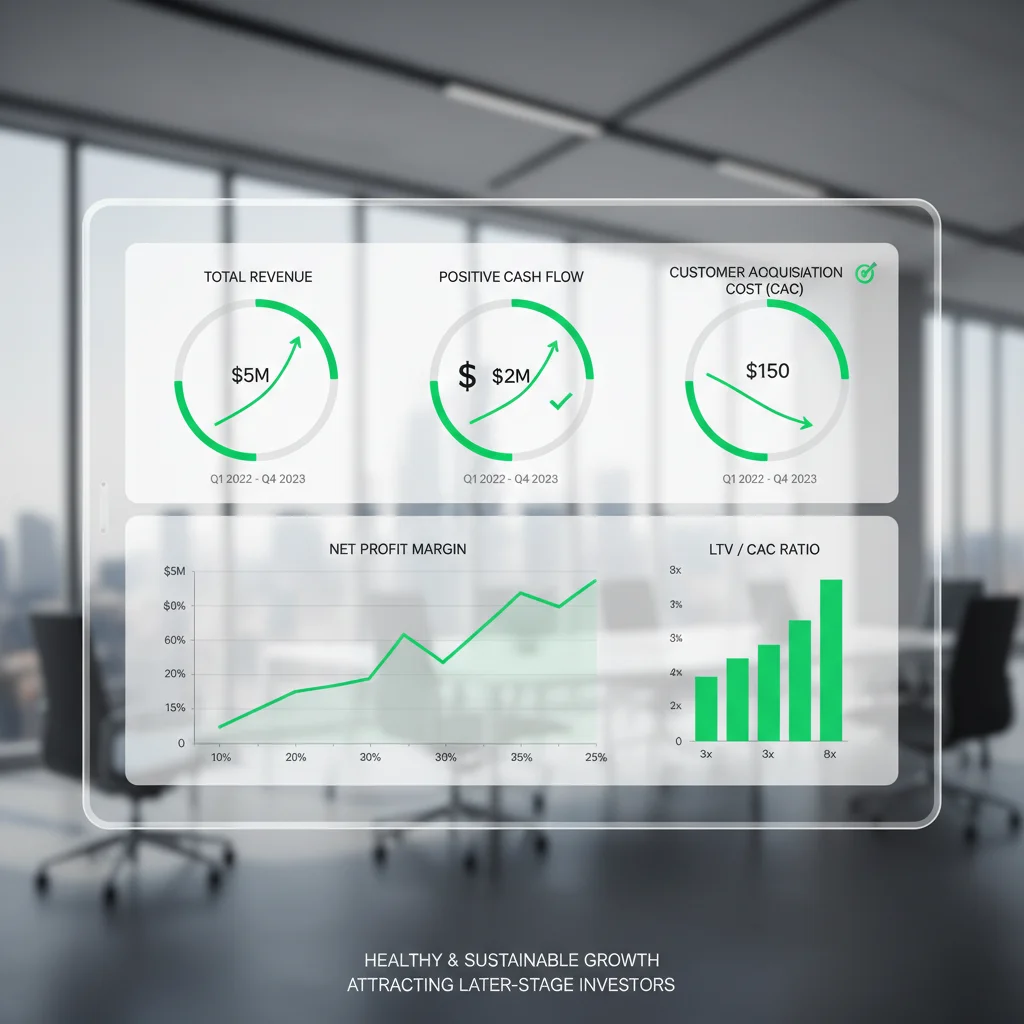 Dashboard showing key performance indicators for sustainable business growth