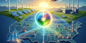 Illustration of diverse US energy sources, representing the 2026 outlook and investment potential.