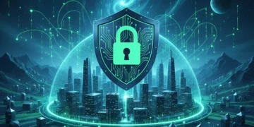 Cybersecurity in US Industries: 2026's Top 3 Threats and Proactive Defenses Digital shield protecting US industrial networks from cyber threats in 2026
