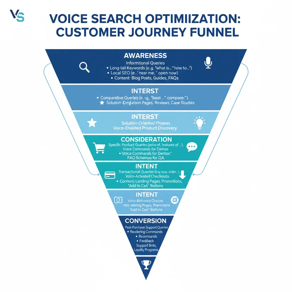 Infographic showing customer journey optimized for voice search