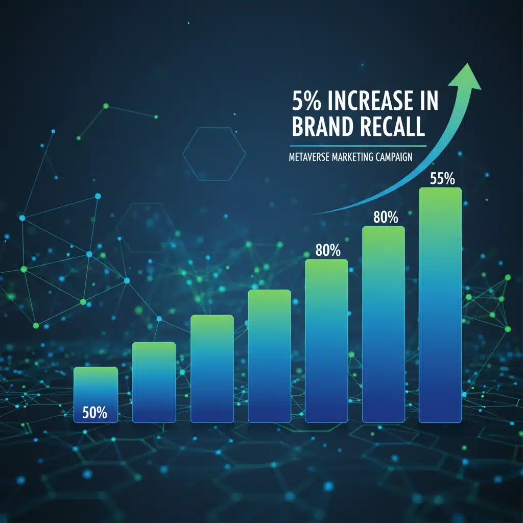 Graph showing a 5% increase in brand recall due to metaverse marketing.