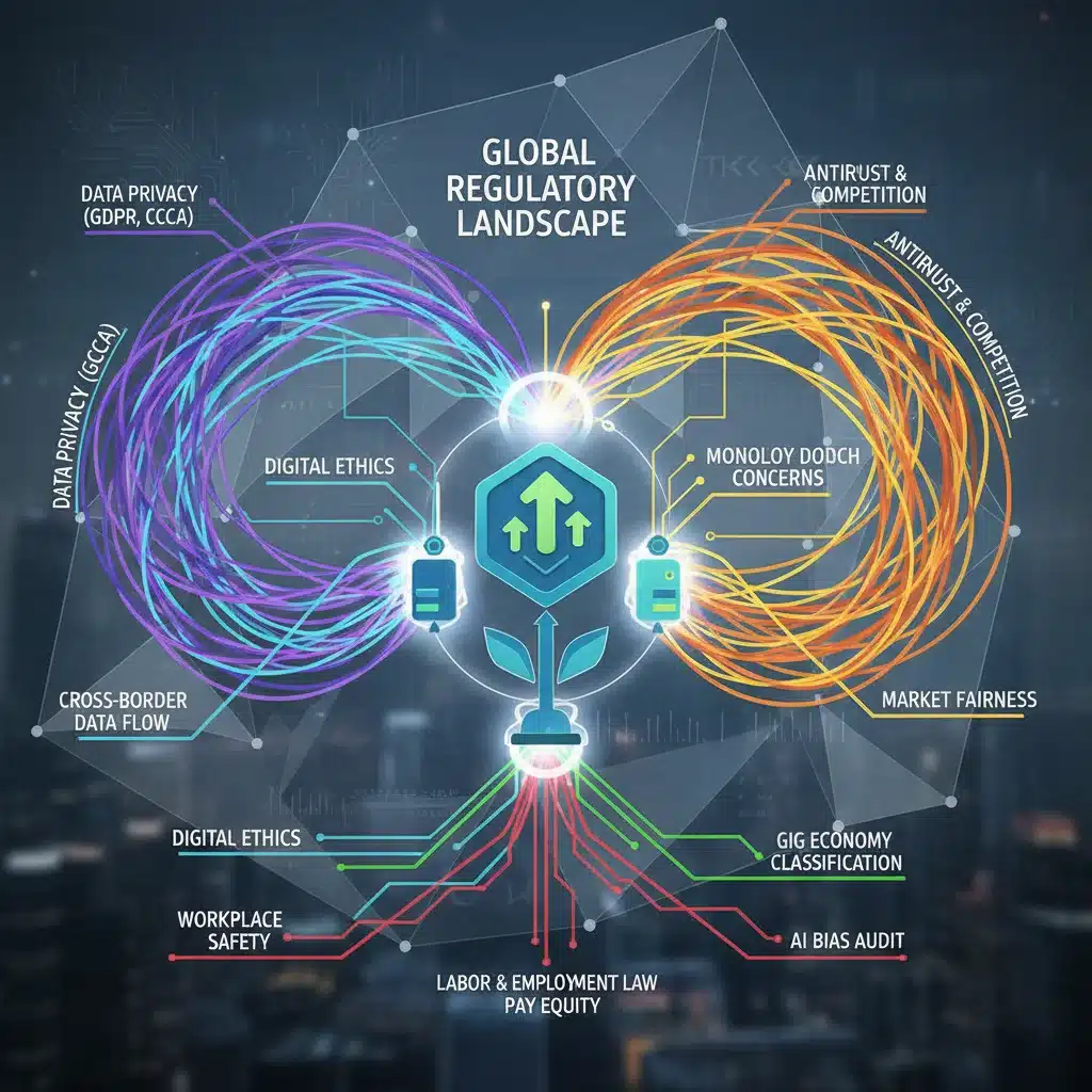 Interconnected regulatory frameworks impacting startup growth and compliance
