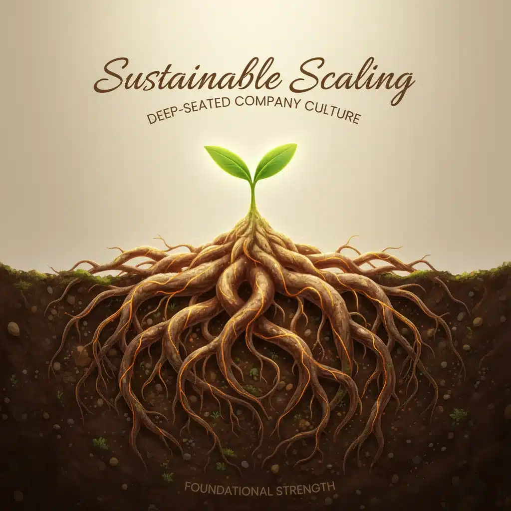Strong root system symbolizing foundational strength and sustainable growth
