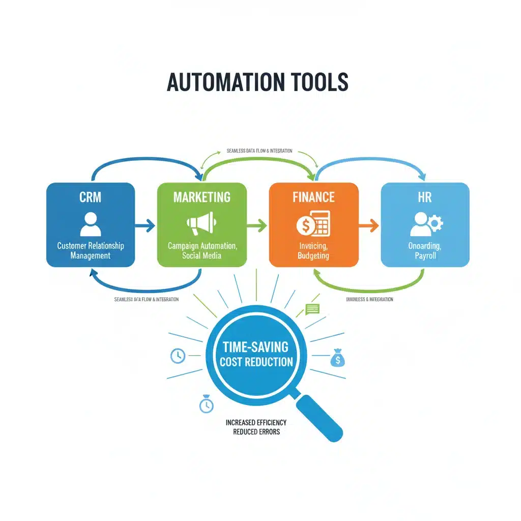 Infographic demonstrating seamless integration of various automation categories