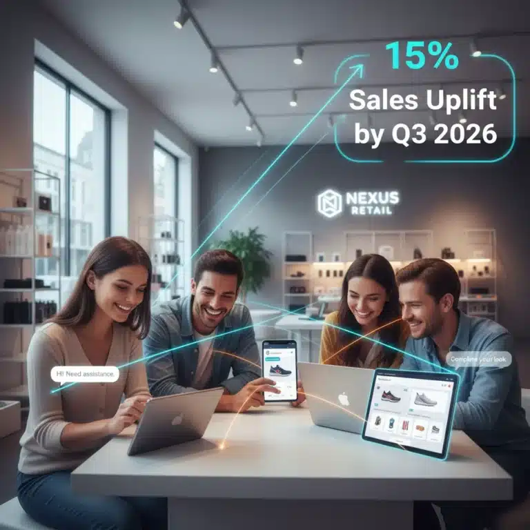 Customers engaging with conversational commerce platforms on digital devices for sales growth.