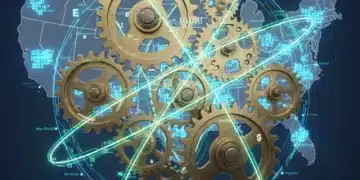 Supply Chain Resilience: 5 Key Strategies U.S. Businesses Are Adopting for Q3 2026 to Mitigate Disruptions (PRACTICAL SOLUTIONS) Resilient global supply chain network with gears and data flow