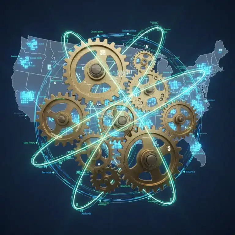 Resilient global supply chain network with gears and data flow
